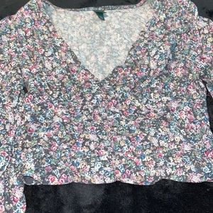 V-neck floral blouse